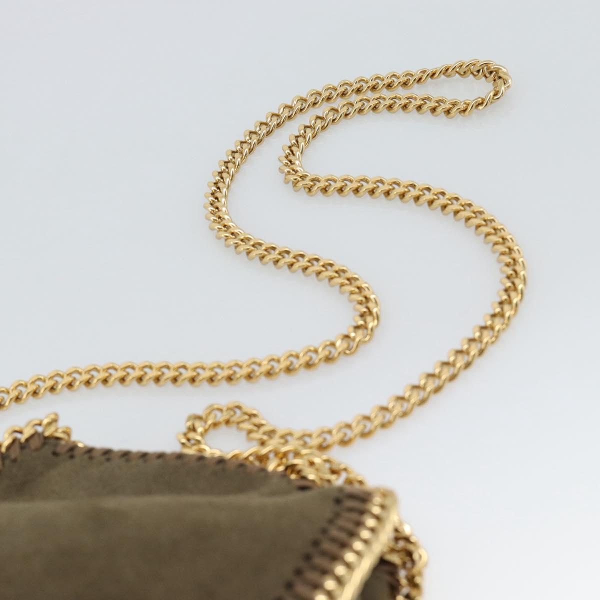 Stella MacCartney Chain Falabella Bag Suede 2way Brown Gold 512064 Auth BA13513V