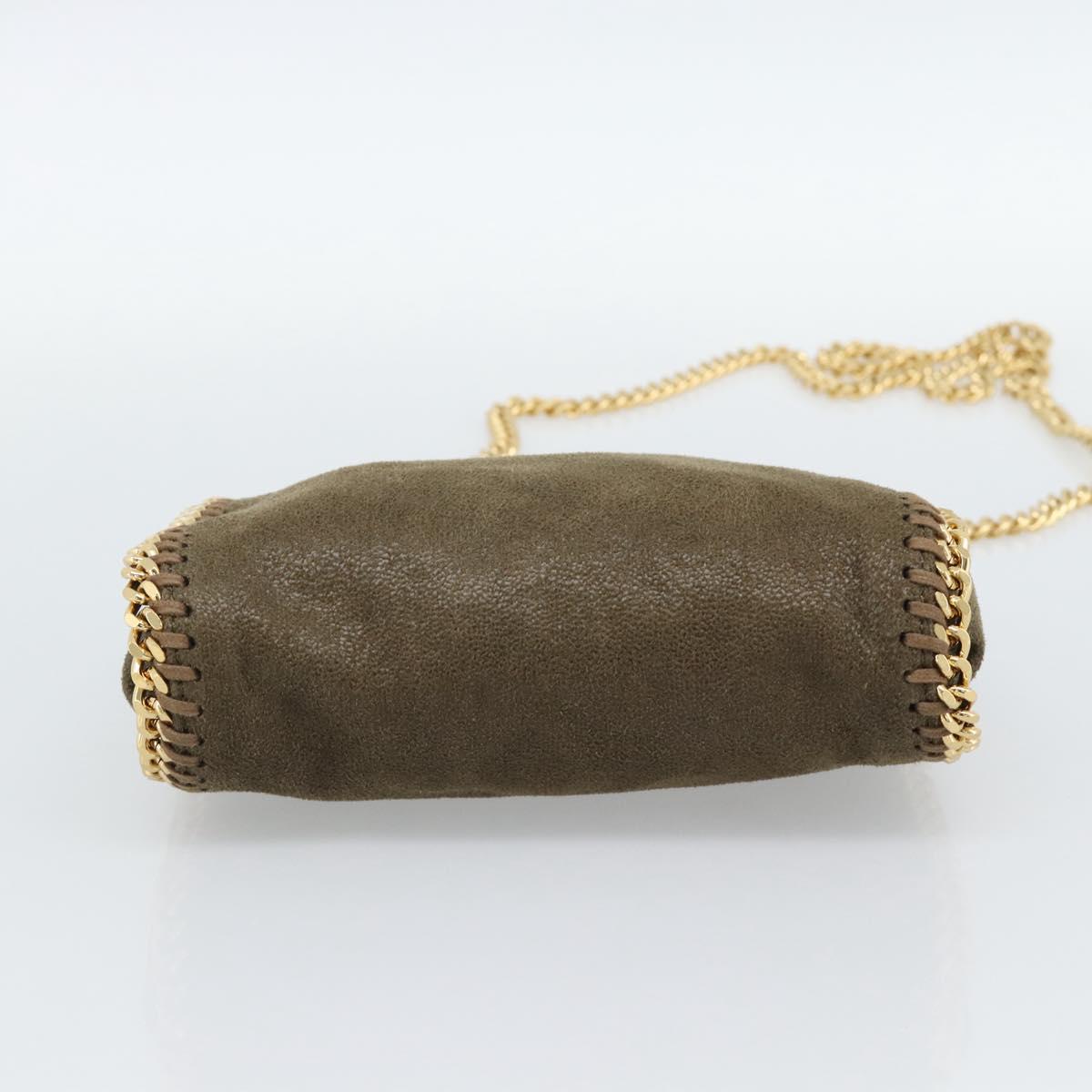 Stella MacCartney Chain Falabella Bag Suede 2way Brown Gold 512064 Auth BA13513V