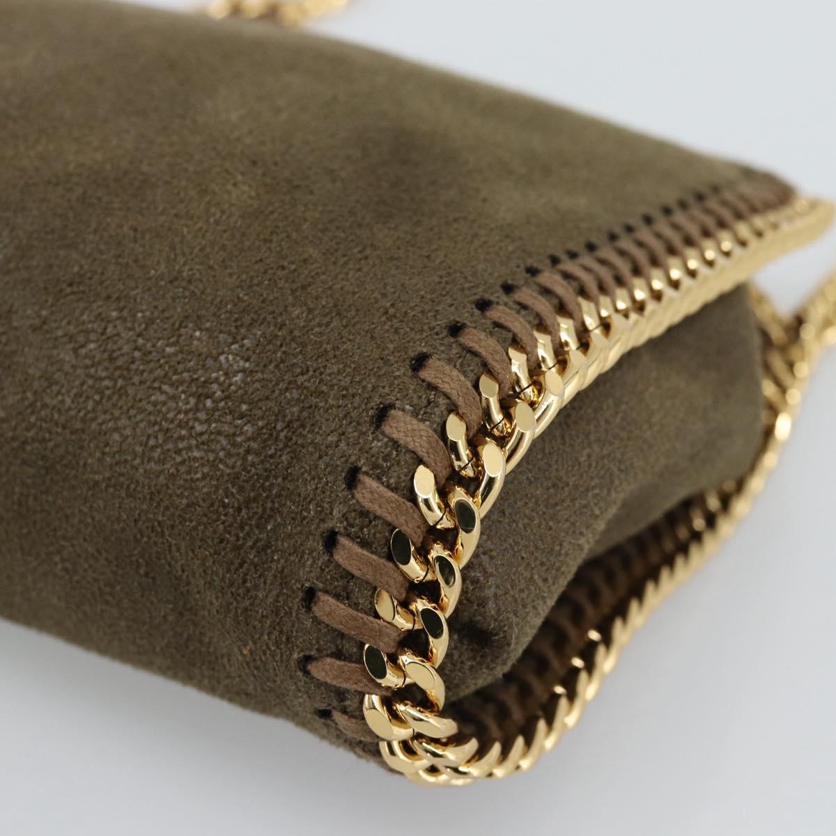 Stella MacCartney Chain Falabella Bag Suede 2way Brown Gold 512064 Auth BA13513V