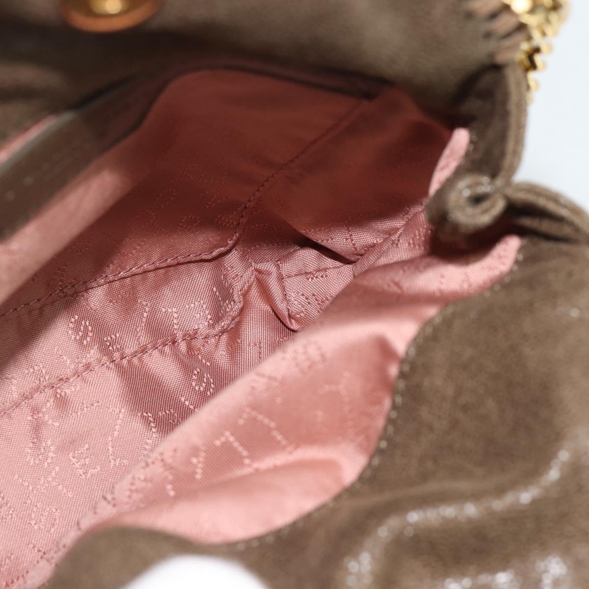 Stella MacCartney Chain Falabella Bag Suede 2way Brown Gold 512064 Auth BA13513V