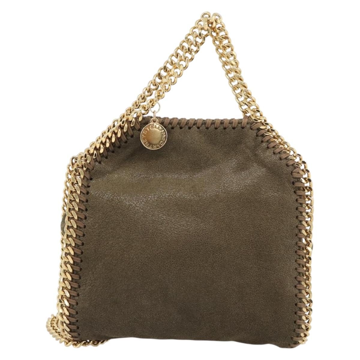 Stella MacCartney Chain Falabella Bag Suede 2way Brown Gold 512064 Auth BA13513V