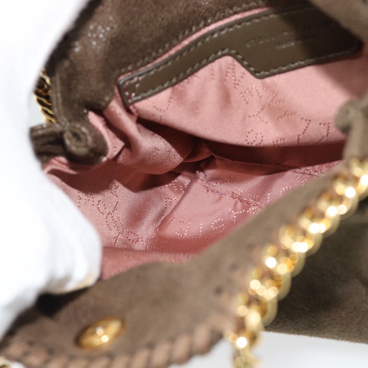 Stella MacCartney Chain Falabella Bag Suede 2way Brown Gold 512064 Auth BA13513V