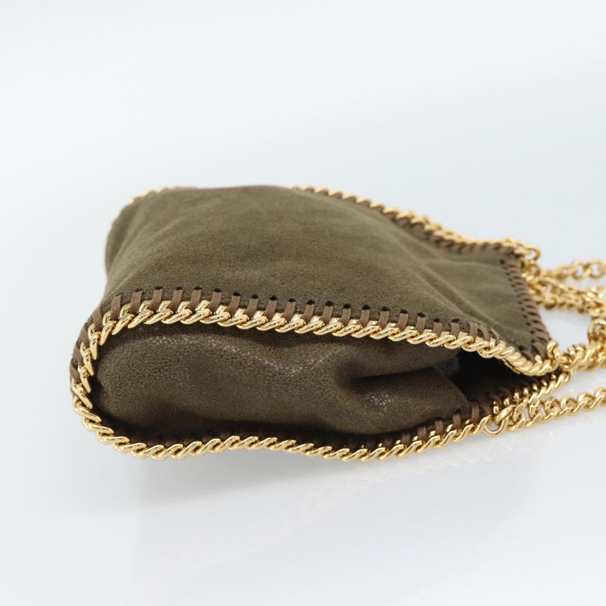 Stella MacCartney Chain Falabella Bag Suede 2way Brown Gold 512064 Auth BA13513V