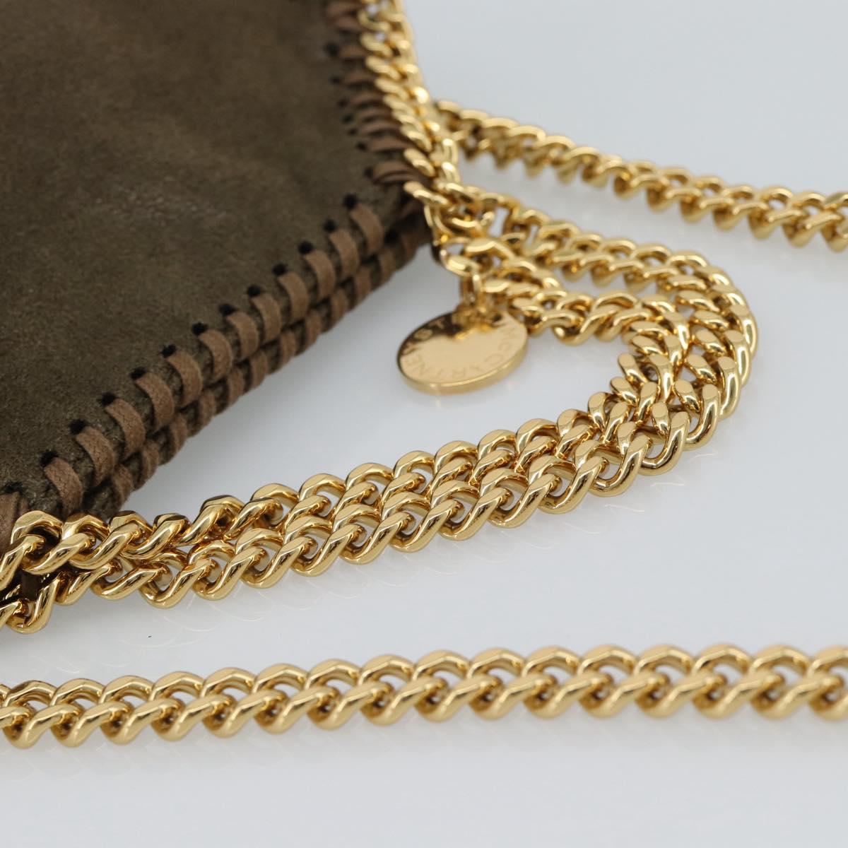 Stella MacCartney Chain Falabella Bag Suede 2way Brown Gold 512064 Auth BA13513V