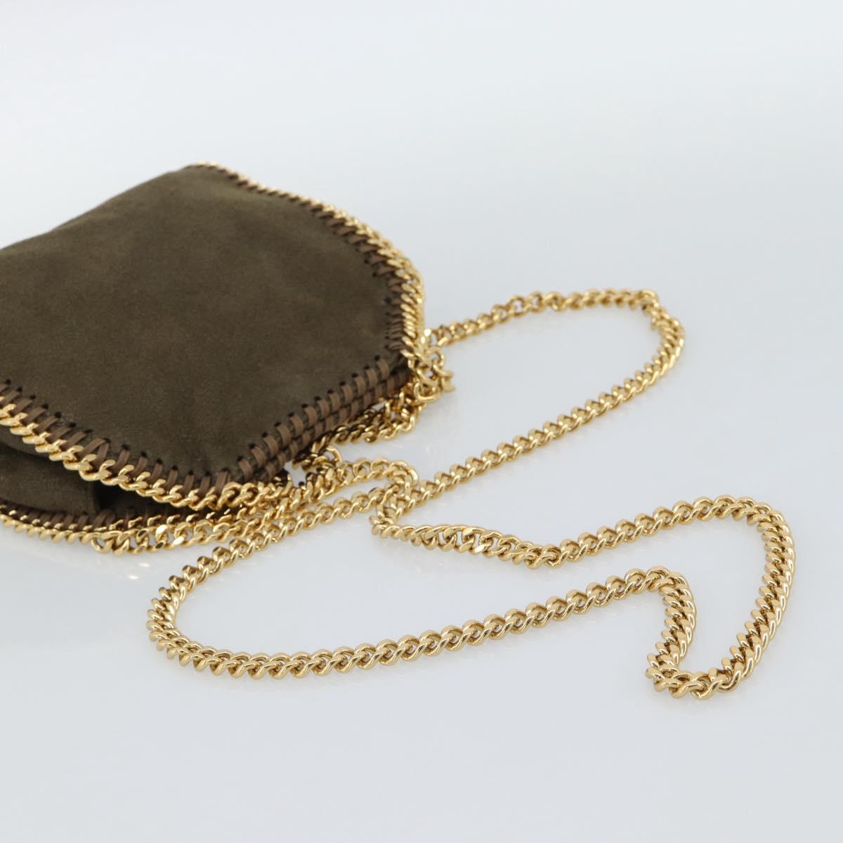 Stella MacCartney Chain Falabella Bag Suede 2way Brown Gold 512064 Auth BA13513V