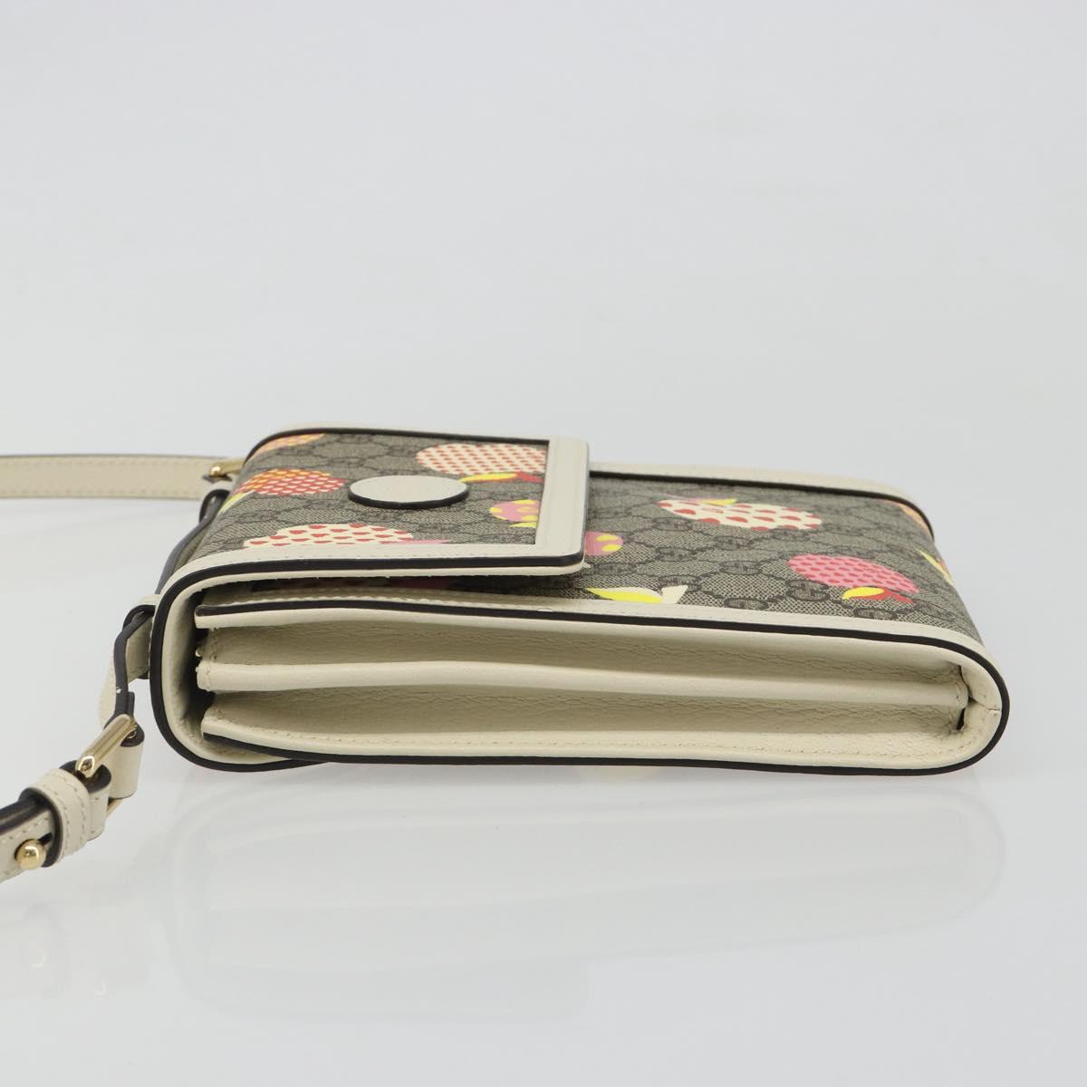 GUCCI GG Supreme Children's Bag PVC Leather Beige Gold 625782 Auth BA13514V