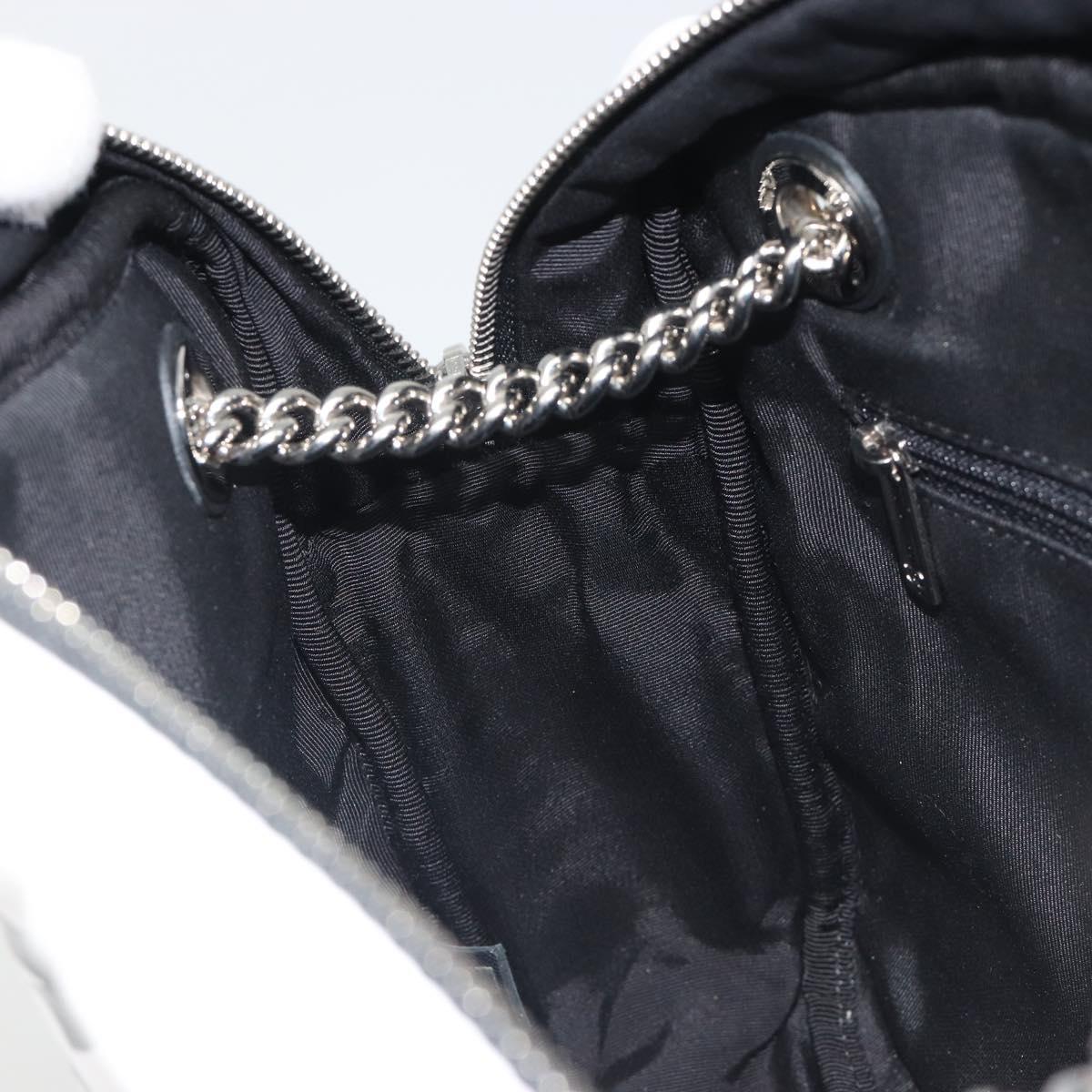 CHANEL La Pausa Chain Bag Patent leather White Silver CC Auth BA13516SAM