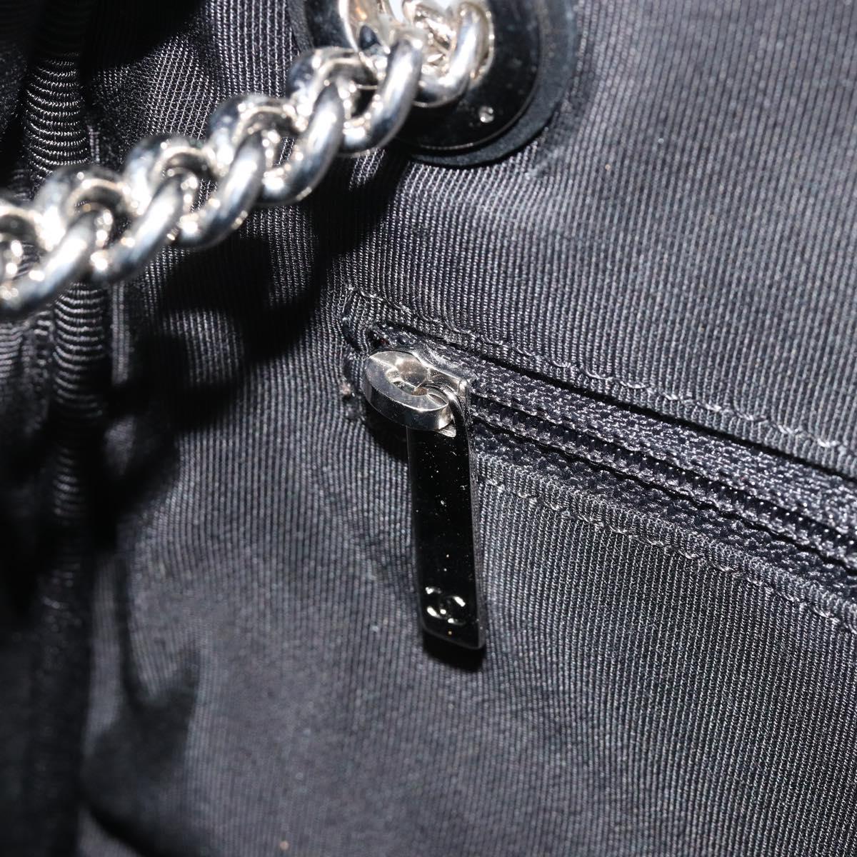 CHANEL La Pausa Chain Bag Patent leather White Silver CC Auth BA13516SAM