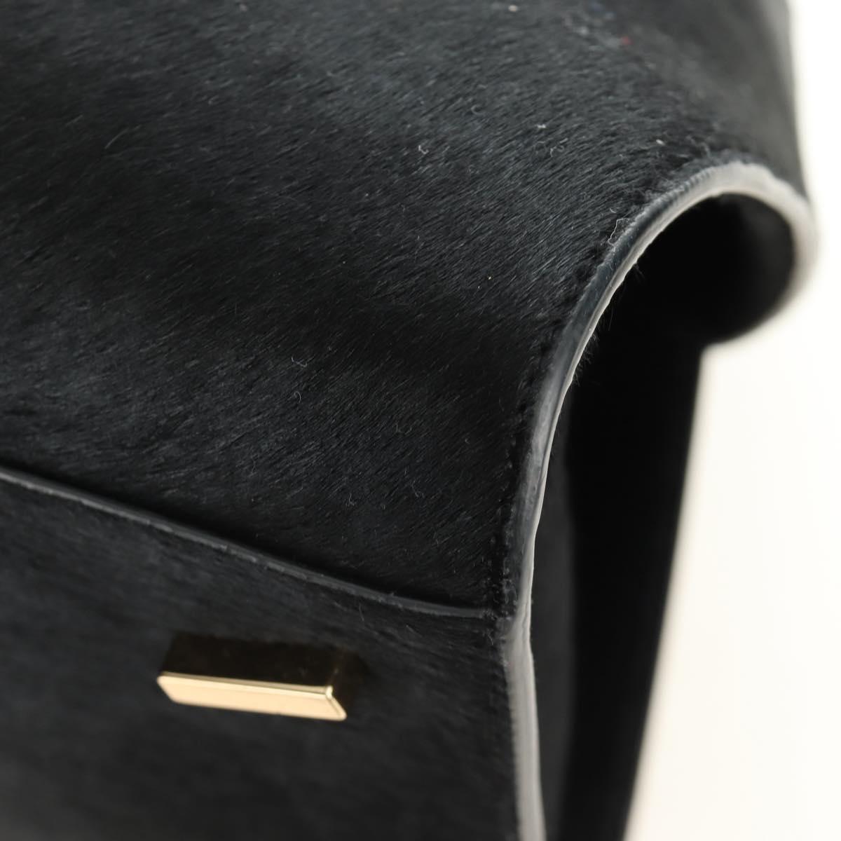 Salvatore Ferragamo Gancini Bag Harako leather 2way Black Gold Auth BA13517M
