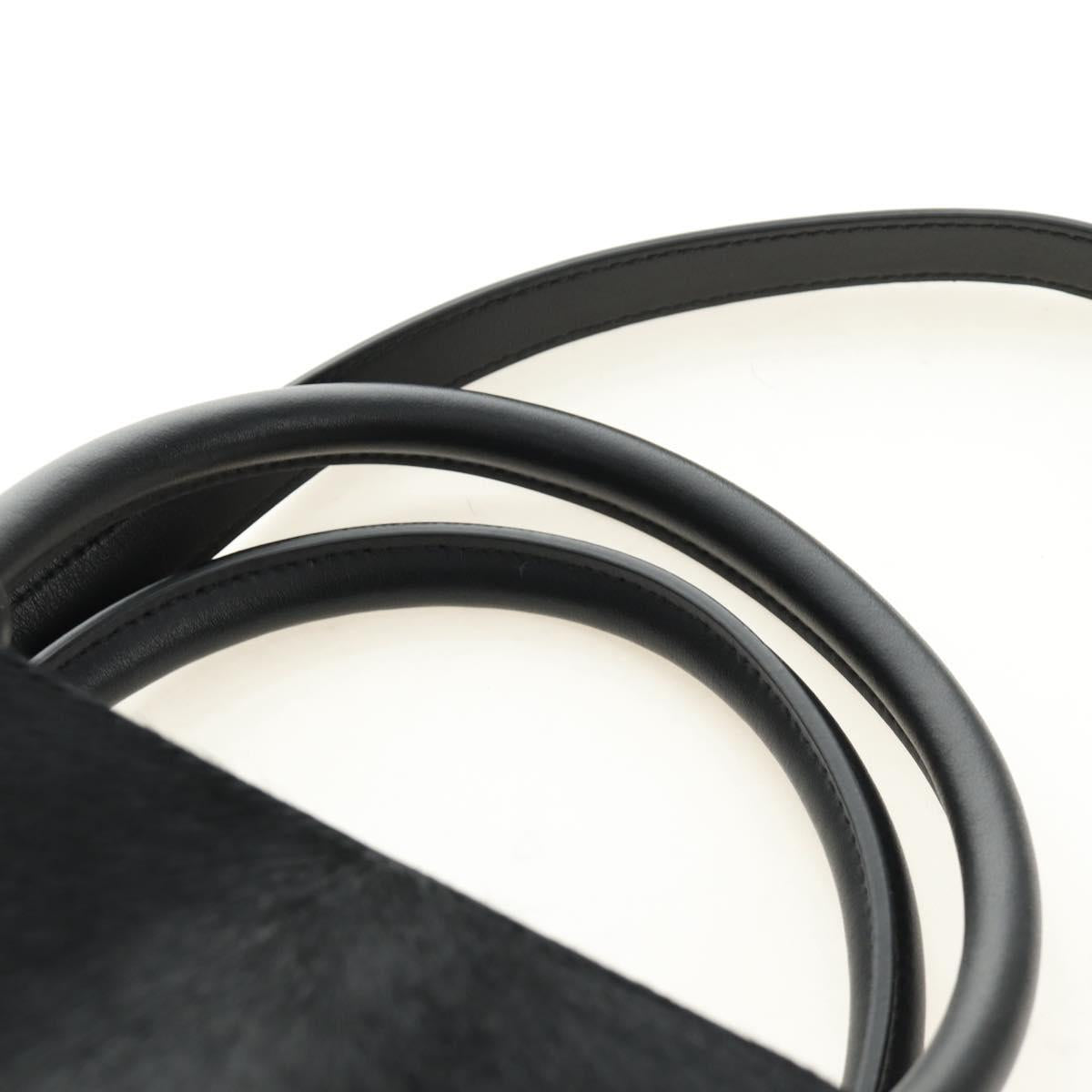 Salvatore Ferragamo Gancini Bag Harako leather 2way Black Gold Auth BA13517M