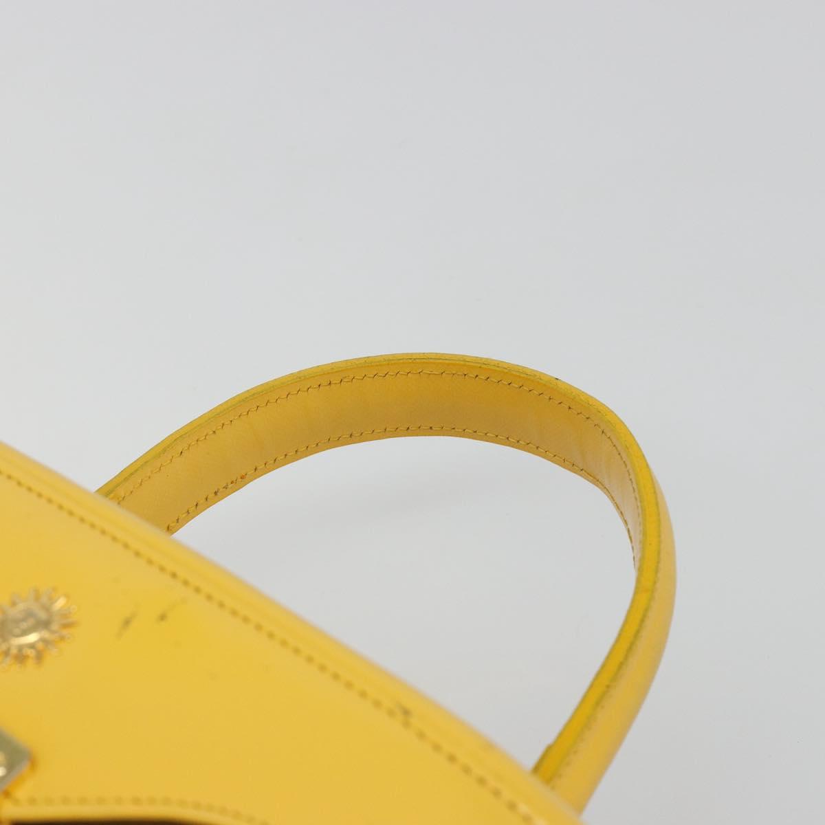 Gianni Versace Hand Bag Leather 2way Yellow Gold Auth BA13518
