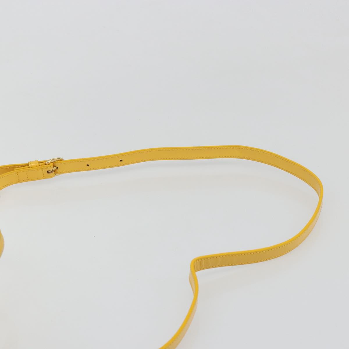 Gianni Versace Hand Bag Leather 2way Yellow Gold Auth BA13518