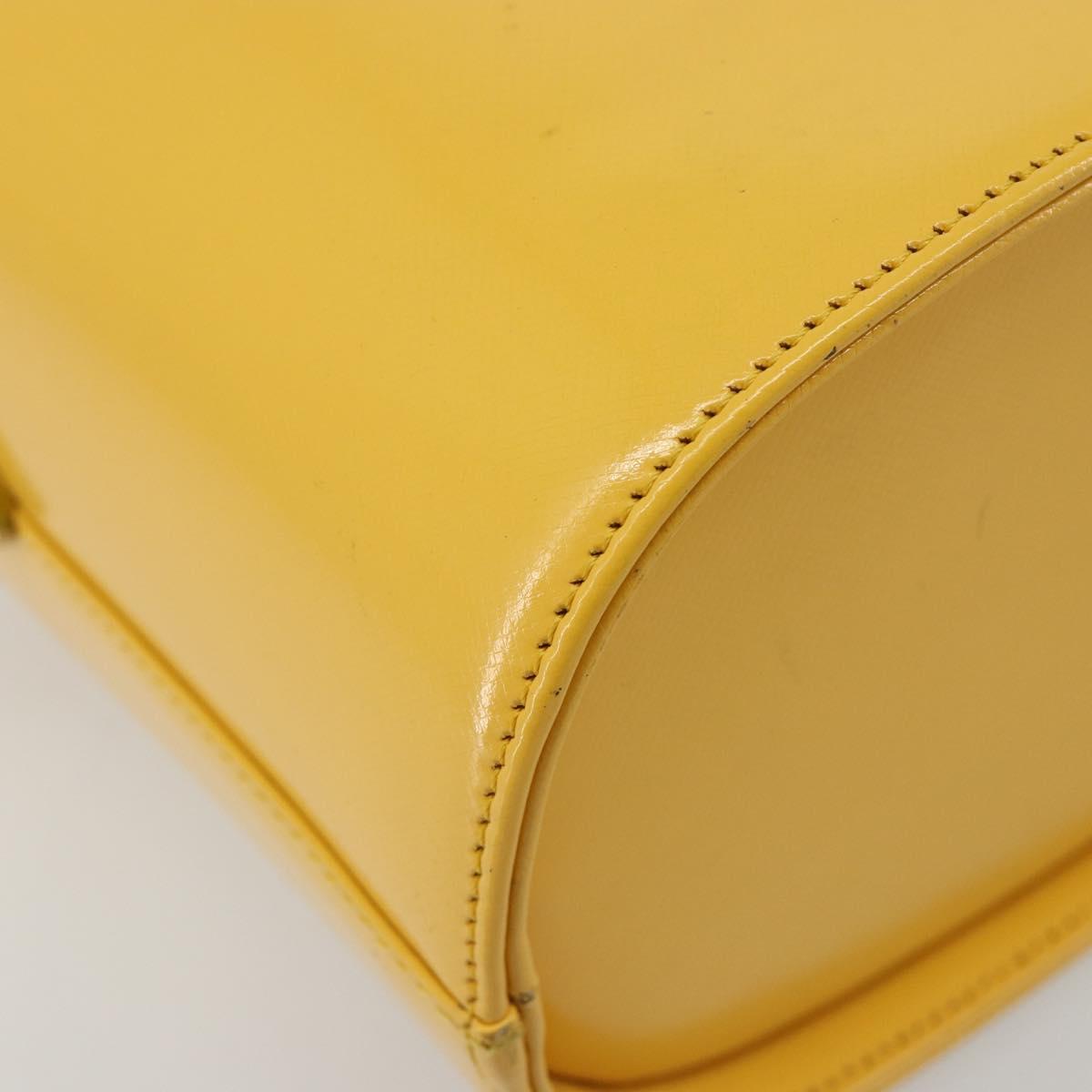 Gianni Versace Hand Bag Leather 2way Yellow Gold Auth BA13518