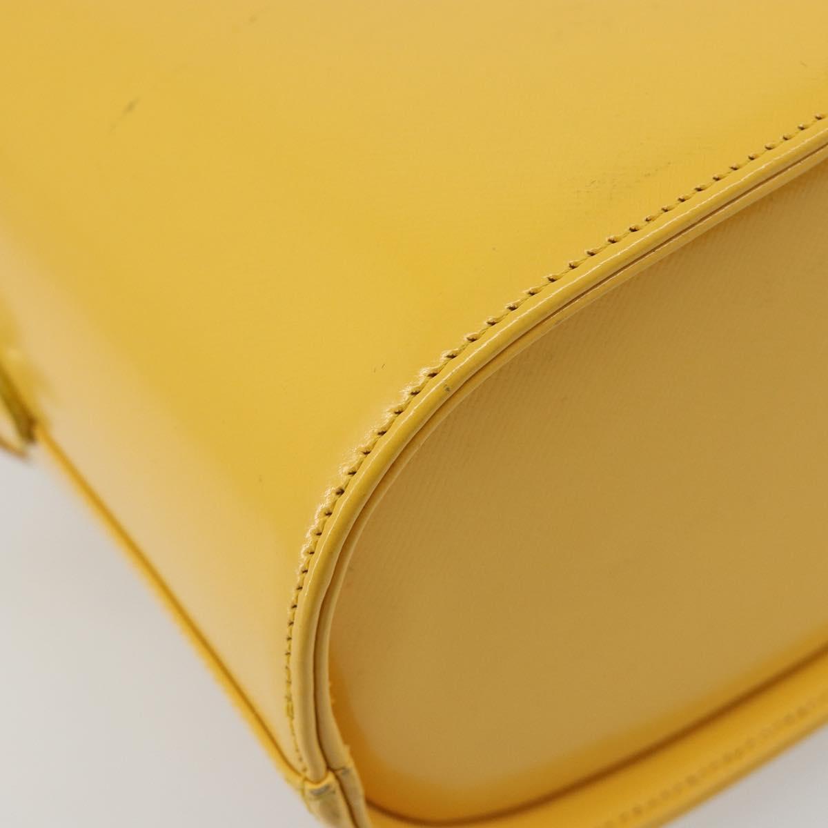 Gianni Versace Hand Bag Leather 2way Yellow Gold Auth BA13518