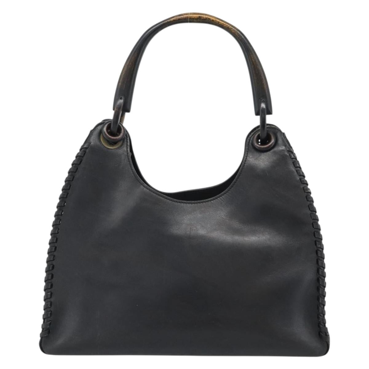 GUCCI Shoulder Bag Leather Black 106236 Auth BA13519
