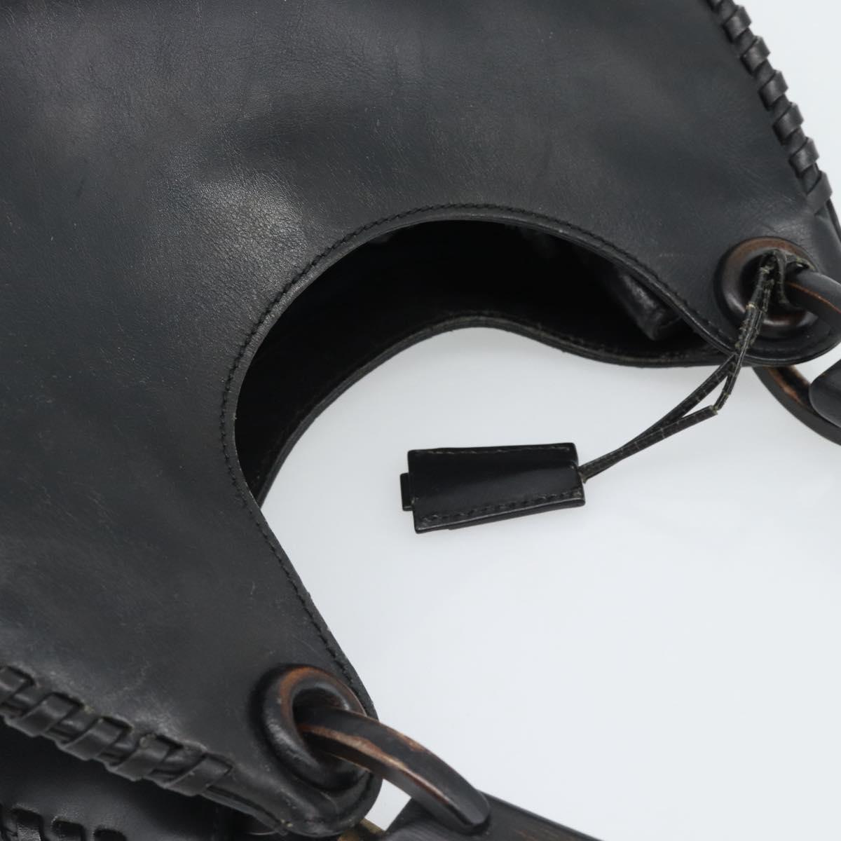GUCCI Shoulder Bag Leather Black 106236 Auth BA13519