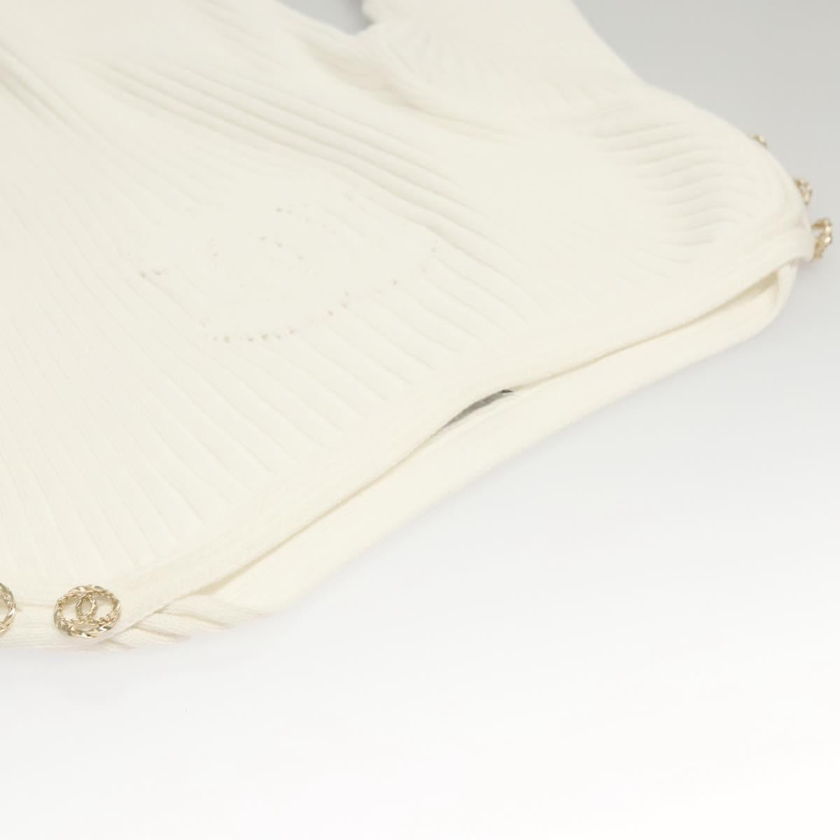 CHANEL One Piece Knitted Fabrics White CC Auth BA1351M