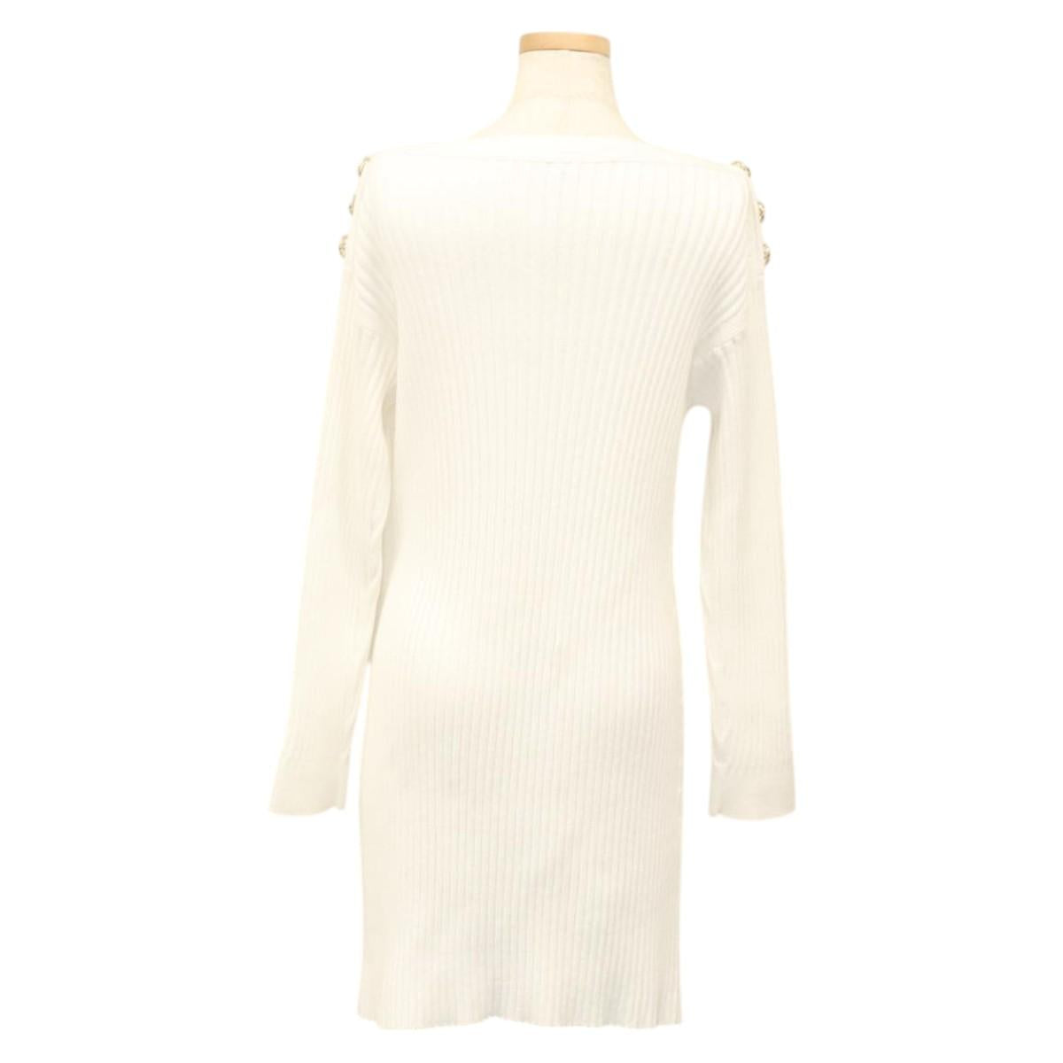 CHANEL One Piece Knitted Fabrics White CC Auth BA1351M