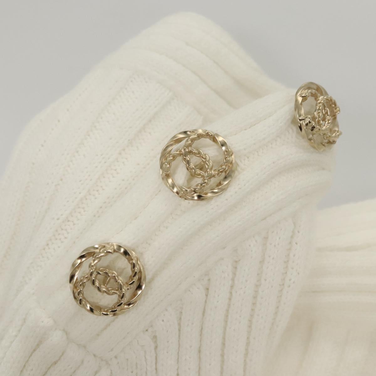 CHANEL One Piece Knitted Fabrics White CC Auth BA1351M