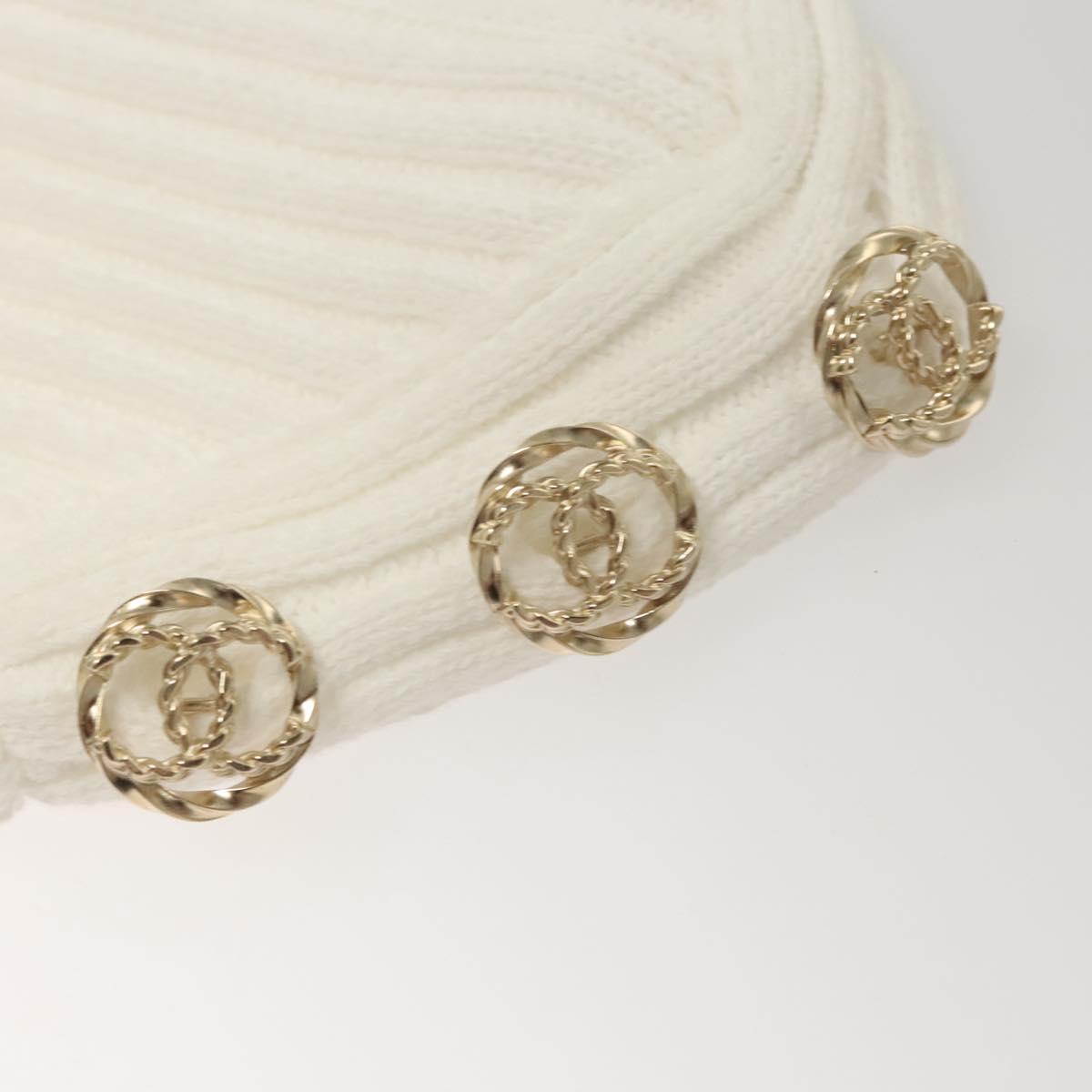 CHANEL One Piece Knitted Fabrics White CC Auth BA1351M
