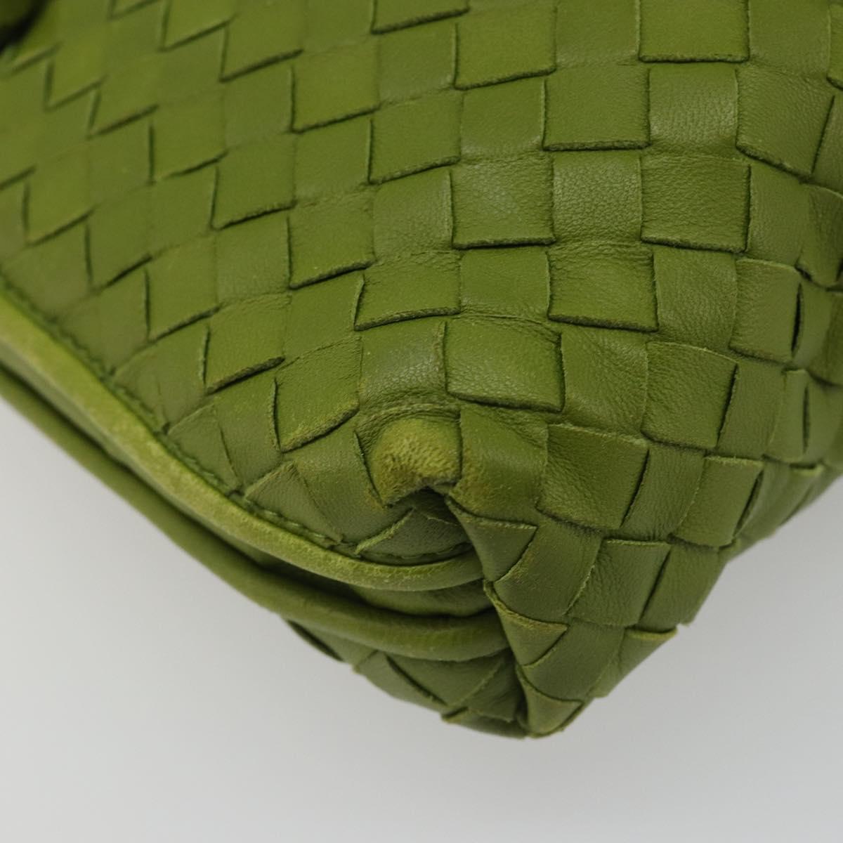 BOTTEGA VENETA INTRECCIATO Shoulder Bag Leather Green Auth BA13520V