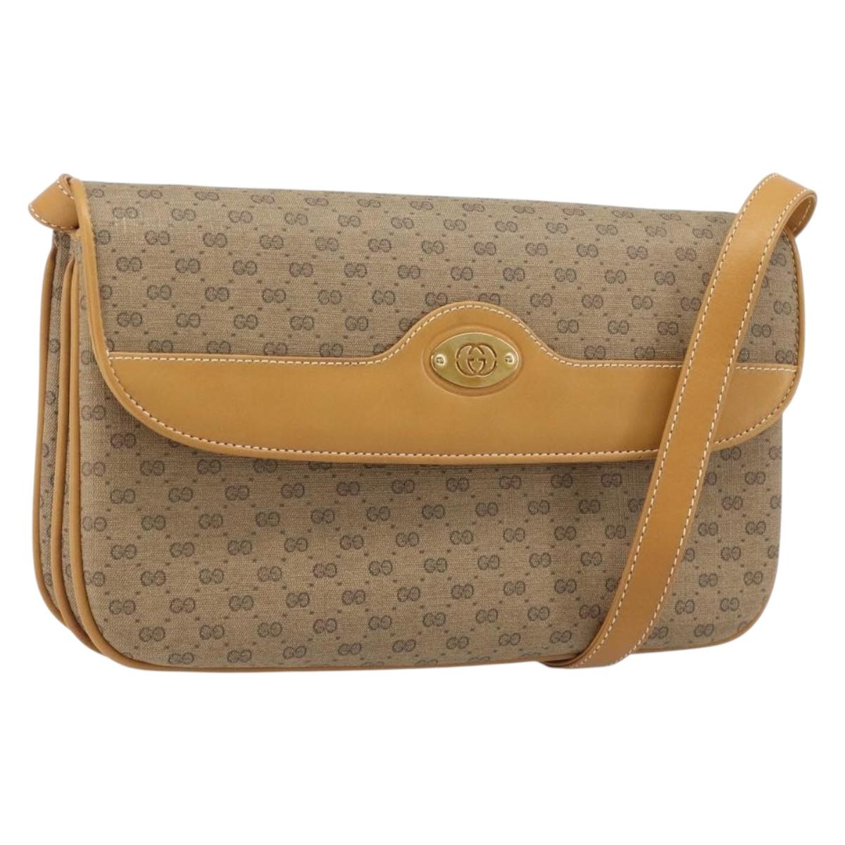 GUCCI Micro GG Supreme Shoulder Bag PVC Beige Gold 004 106 0024 Auth BA13521A