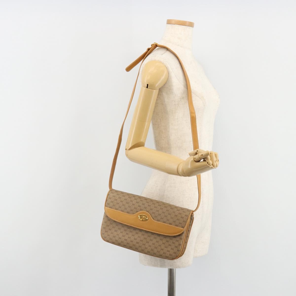 GUCCI Micro GG Supreme Shoulder Bag PVC Beige Gold 004 106 0024 Auth BA13521A
