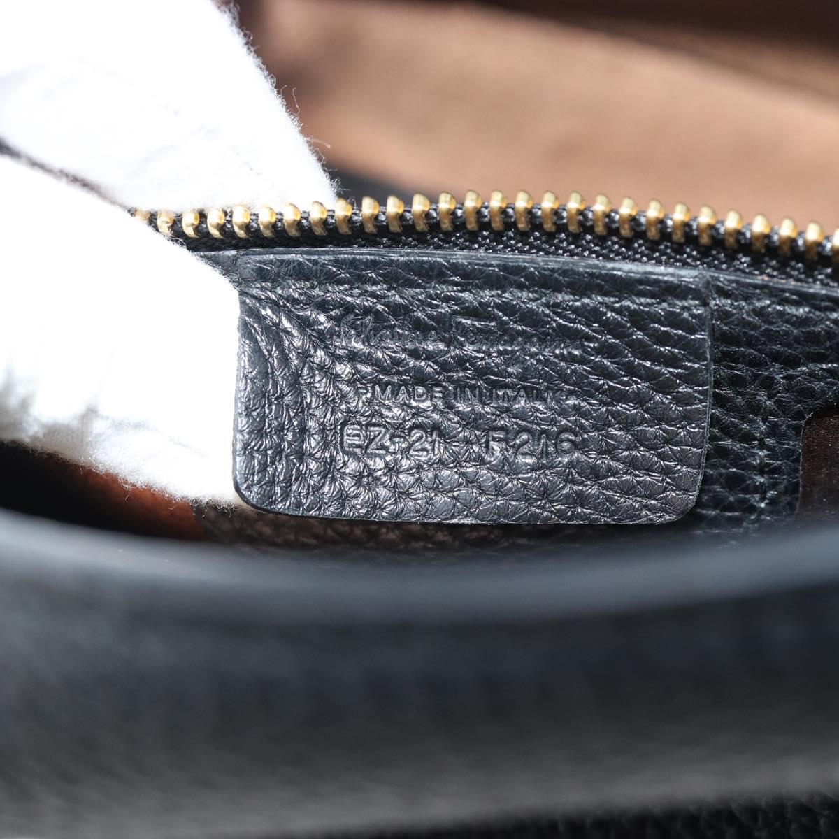 Salvatore Ferragamo Gancini Tote Bag Leather Black Gold Auth BA13523A