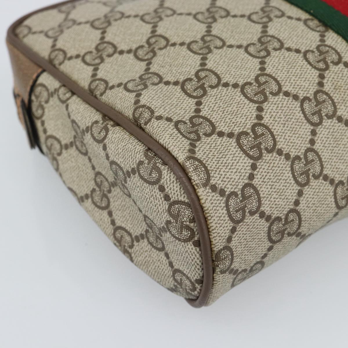 GUCCI GG Supreme Web Sherry Line Bag PVC Beige Gold 89 02 055 Auth BA13525