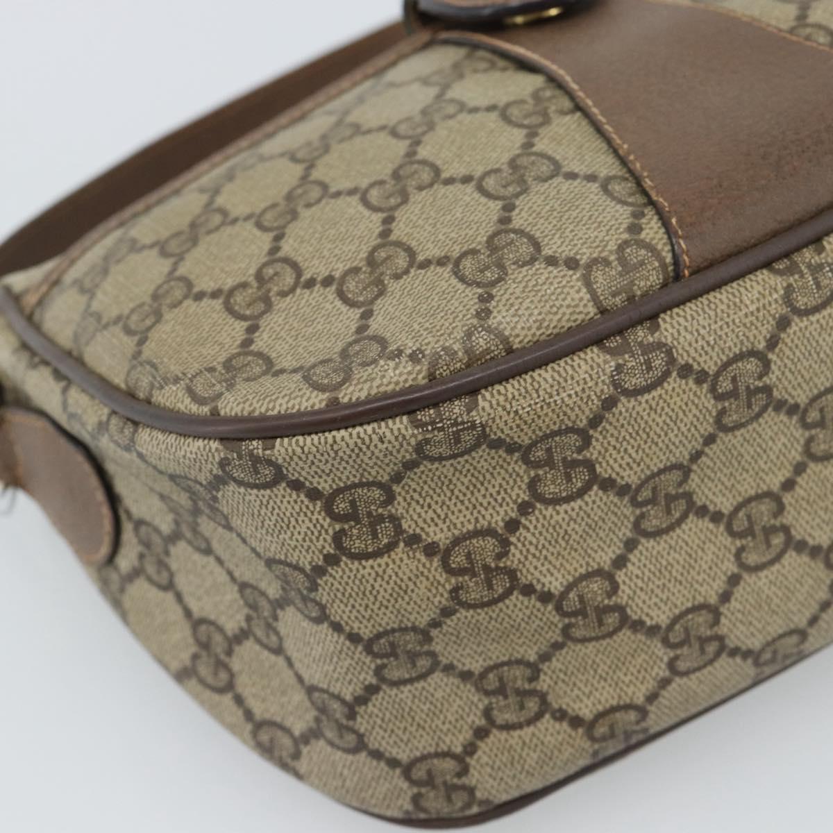 GUCCI GG Supreme Web Sherry Line Bag PVC Beige Gold 89 02 032 Auth BA13526