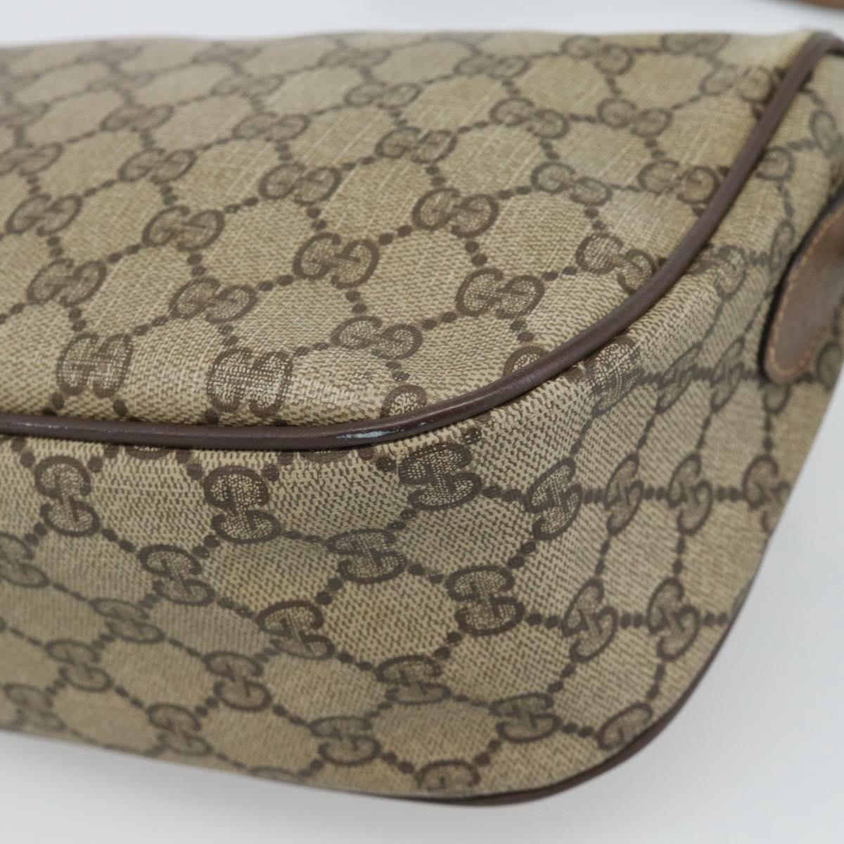GUCCI GG Supreme Web Sherry Line Bag PVC Beige Gold 89 02 032 Auth BA13526