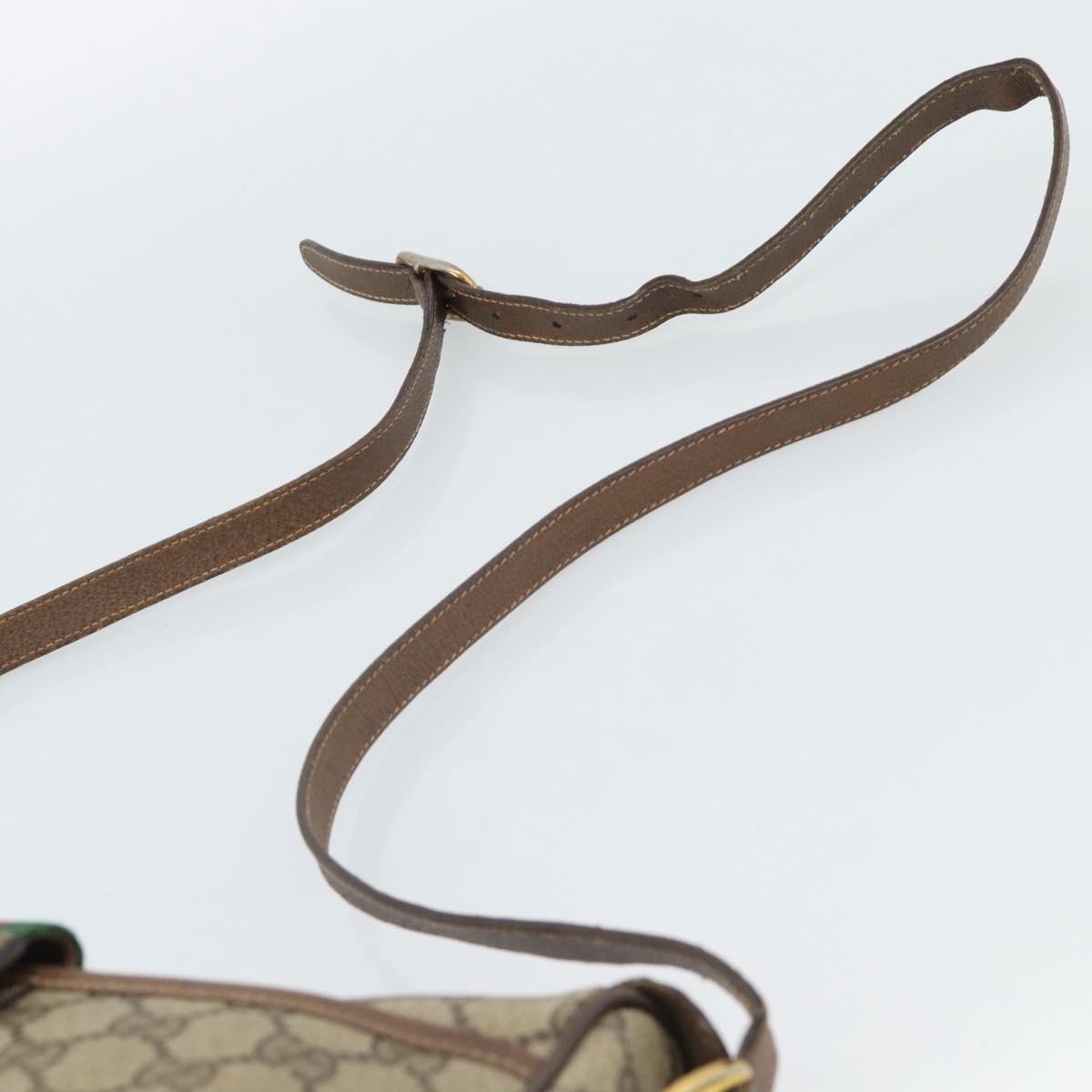 GUCCI GG Supreme Web Sherry Line Bag PVC Beige Gold 89 02 032 Auth BA13526