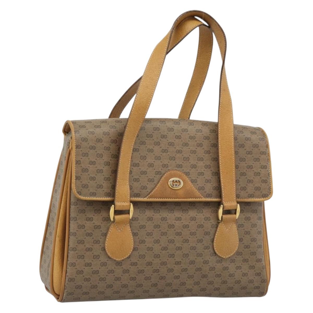 GUCCI Micro GG Supreme Tote Bag Beige Gold 116.02 080 Auth BA13527