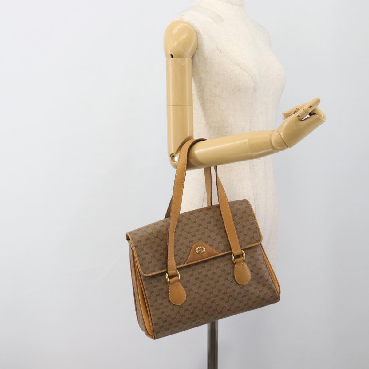 GUCCI Micro GG Supreme Tote Bag Beige Gold 116.02 080 Auth BA13527