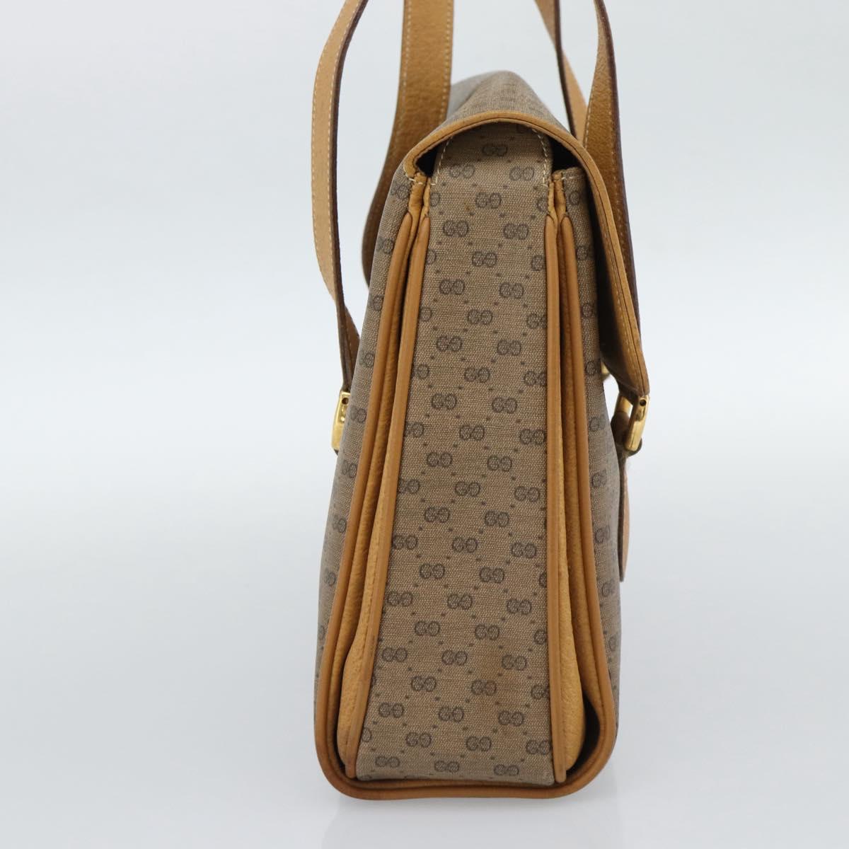 GUCCI Micro GG Supreme Tote Bag Beige Gold 116.02 080 Auth BA13527