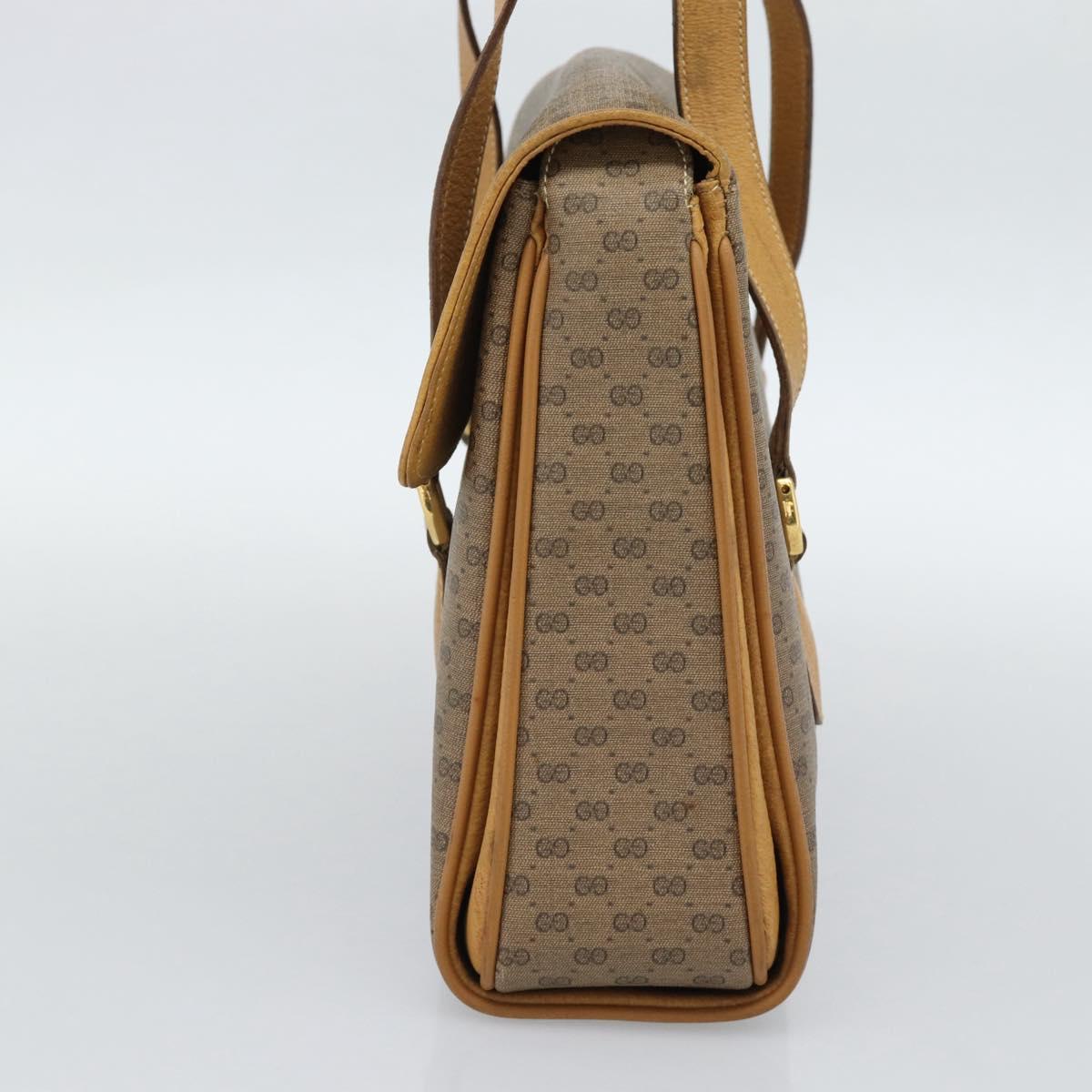 GUCCI Micro GG Supreme Tote Bag Beige Gold 116.02 080 Auth BA13527