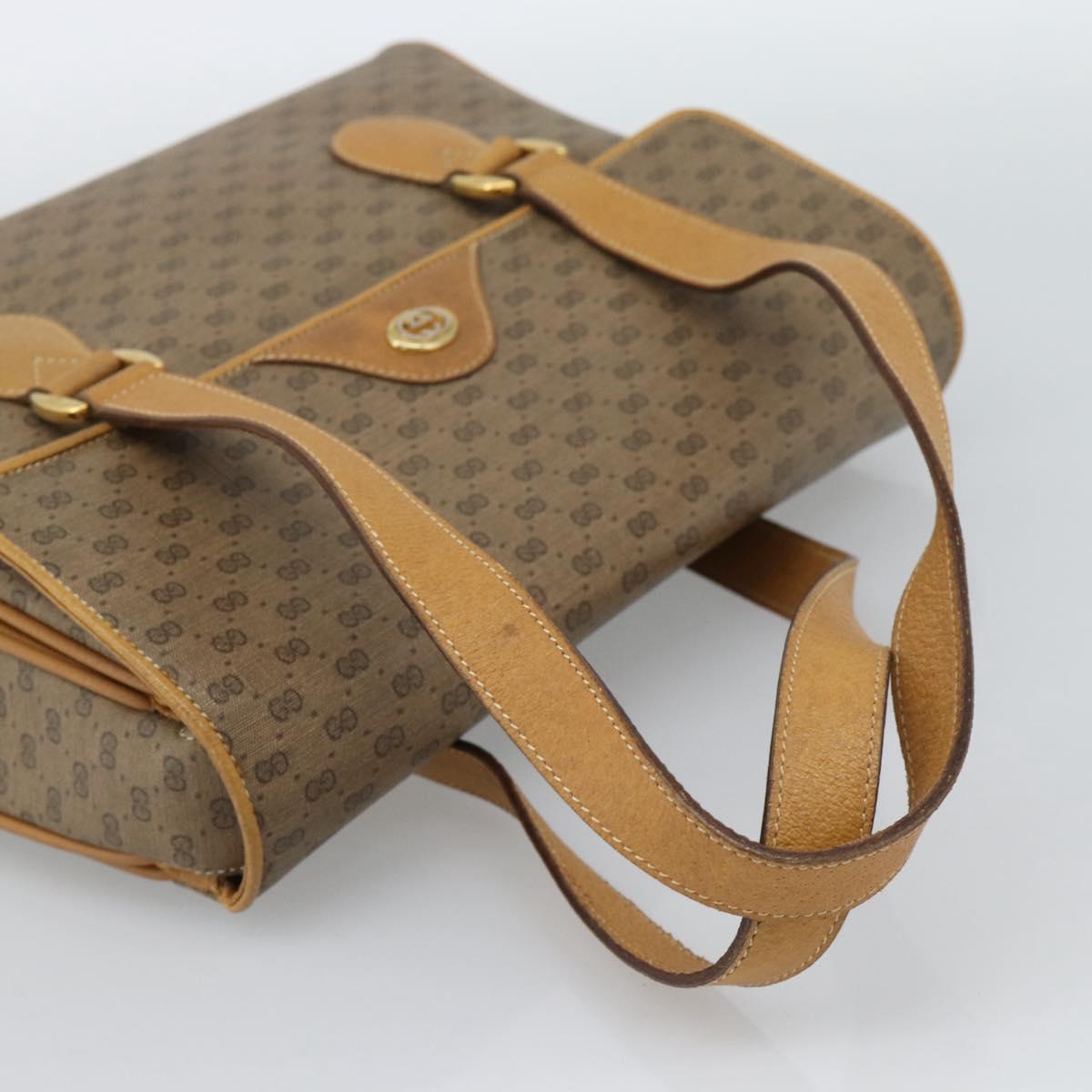 GUCCI Micro GG Supreme Tote Bag Beige Gold 116.02 080 Auth BA13527