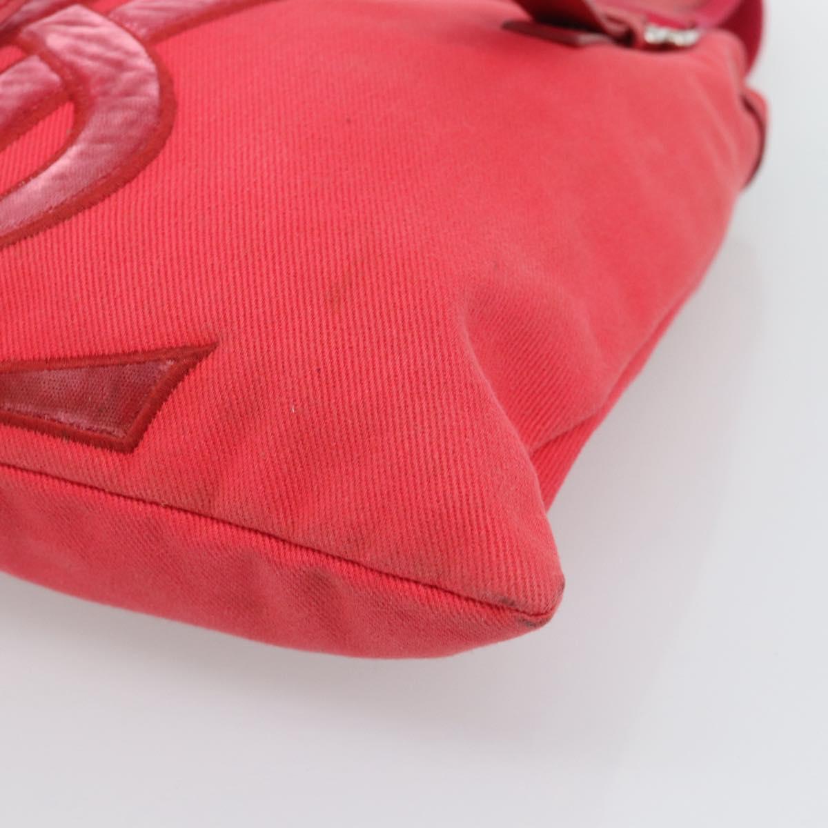 SAINT LAURENT Tote Bag Canvas Pink Silver Auth BA13528A
