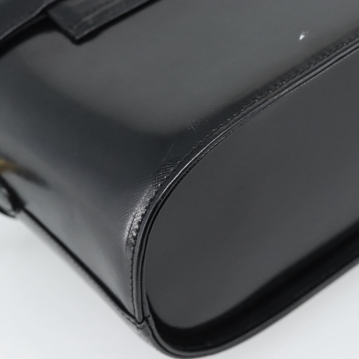 Gianni Versace Hand Bag Leather 2way Black Gold Auth BA13533A