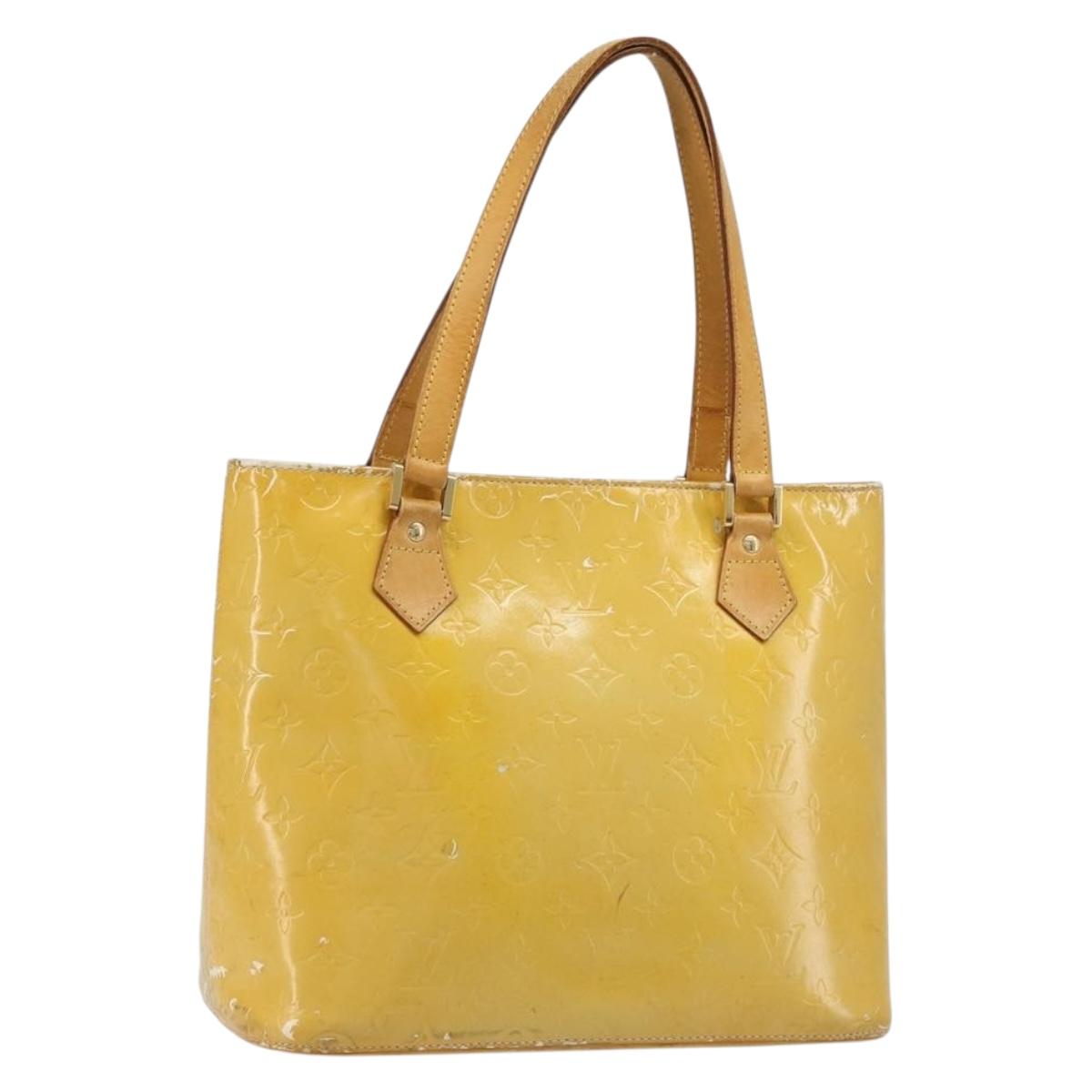 LOUIS VUITTON Monogram Vernis Houston Hand Bag Gris M91053 LV Auth BA13534