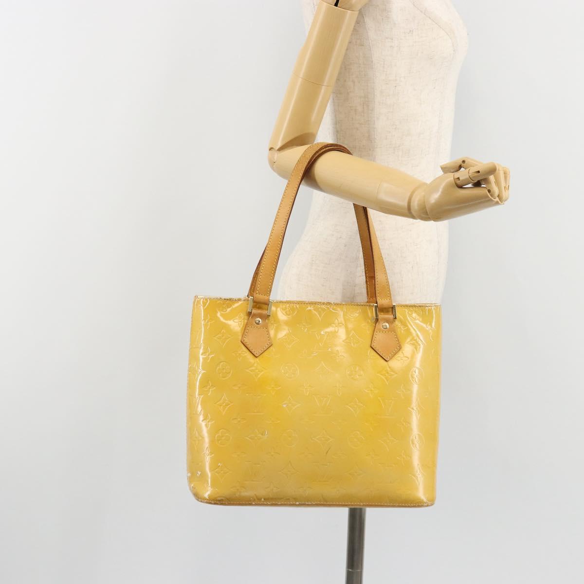 LOUIS VUITTON Monogram Vernis Houston Hand Bag Gris M91053 LV Auth BA13534