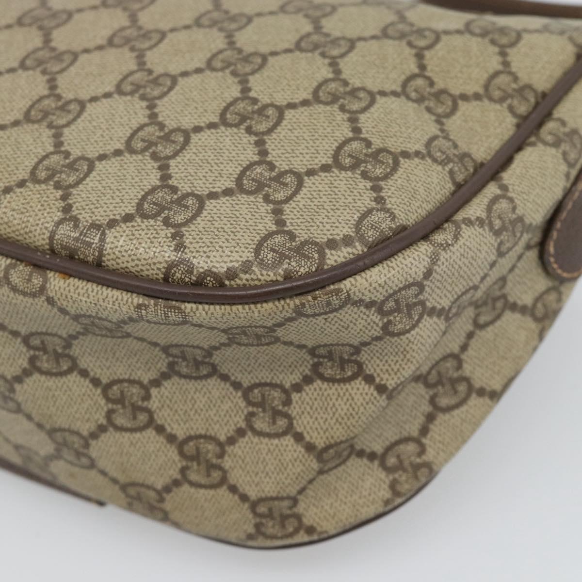 GUCCI GG Supreme Web Sherry Line Bag PVC Beige Gold 89 02 032 Auth BA13538