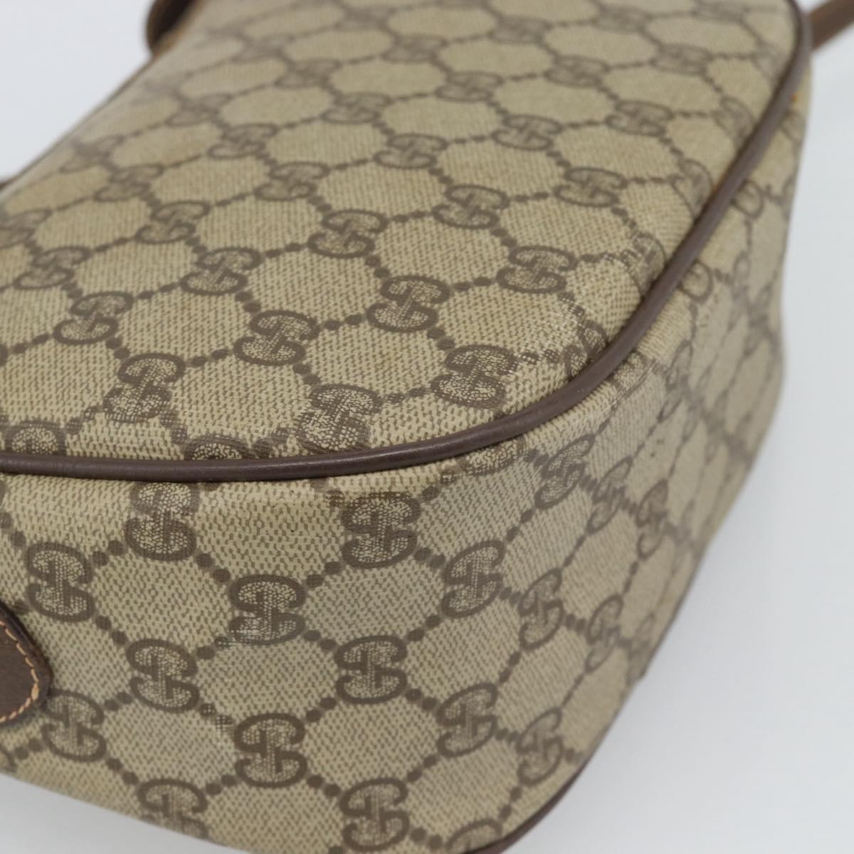 GUCCI GG Supreme Web Sherry Line Bag PVC Beige Gold 89 02 032 Auth BA13538