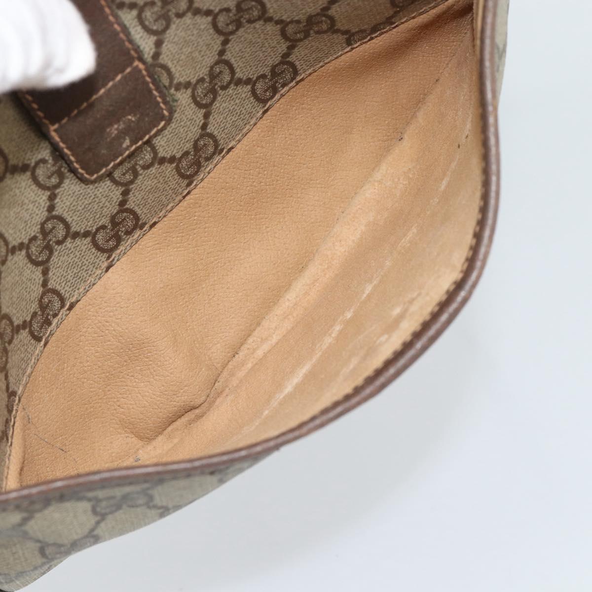 GUCCI GG Supreme Web Sherry Line Bag PVC Beige Gold 89 02 032 Auth BA13538