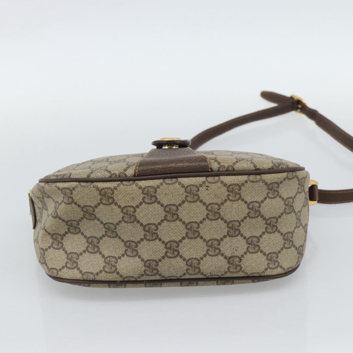 GUCCI GG Supreme Web Sherry Line Bag PVC Beige Gold 89 02 032 Auth BA13538