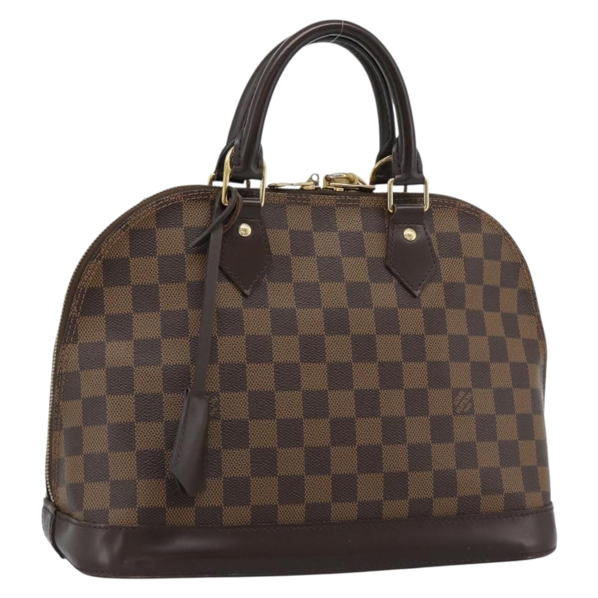LOUIS VUITTON Damier Ebene Alma Hand Bag N51131 LV Auth BA13543