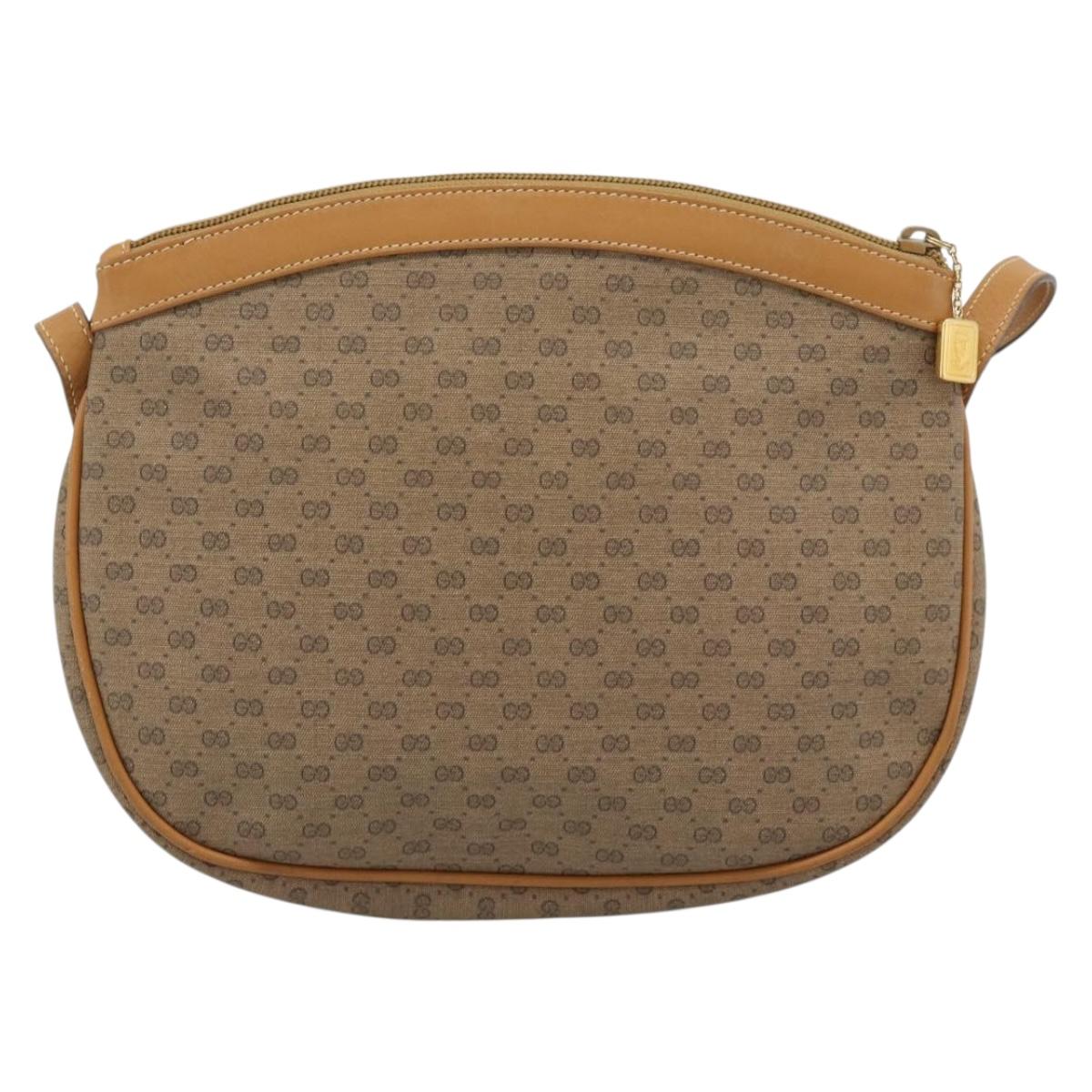GUCCI Micro GG Supreme Shoulder Bag PVC Beige Gold 007 87 0018 Auth BA13553