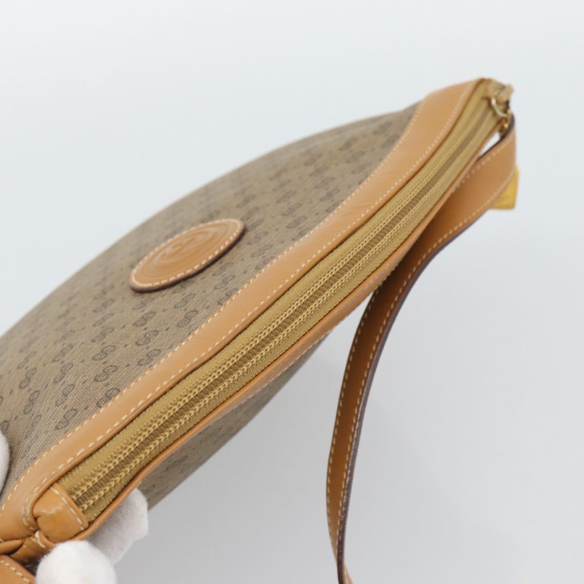 GUCCI Micro GG Supreme Shoulder Bag PVC Beige Gold 007 87 0018 Auth BA13553