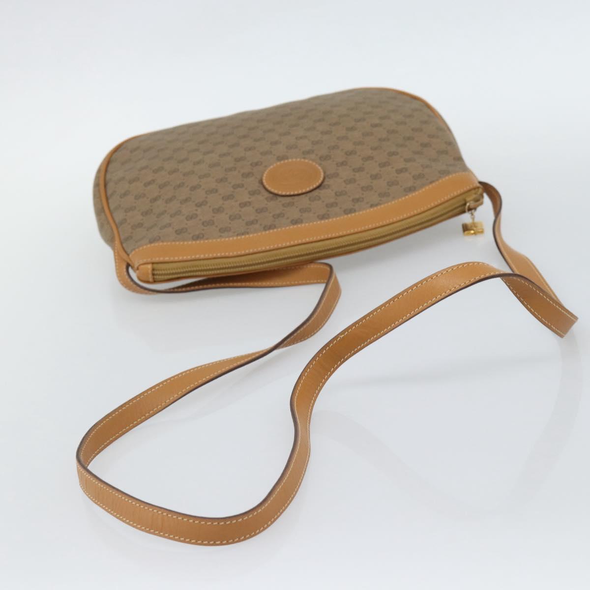 GUCCI Micro GG Supreme Shoulder Bag PVC Beige Gold 007 87 0018 Auth BA13553