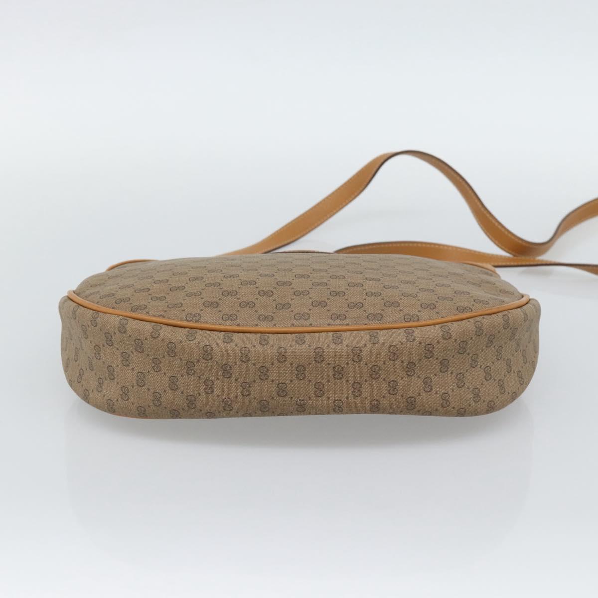 GUCCI Micro GG Supreme Shoulder Bag PVC Beige Gold 007 87 0018 Auth BA13553